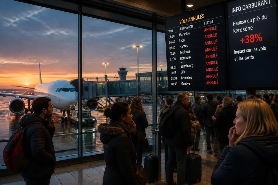 découvrez comment la hausse spectaculaire du prix du kérosène impacte le transport aérien, avec des milliers de vols annulés et des perturbations majeures des vacances cet été.