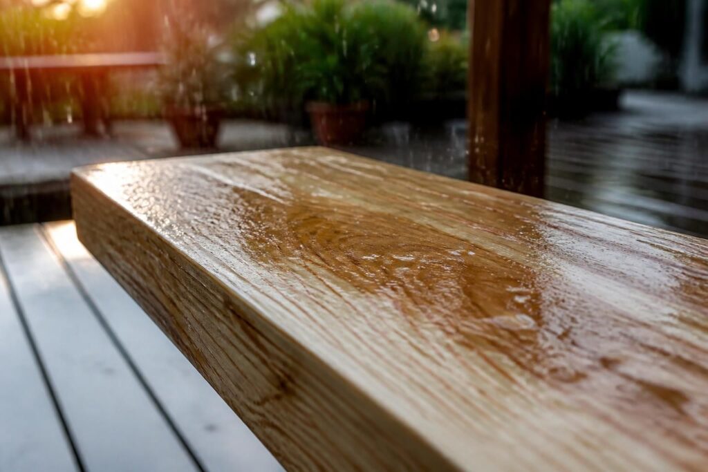 découvrez les conséquences de la pluie sur un saturateur encore humide et comment protéger efficacement votre bois contre les effets indésirables.