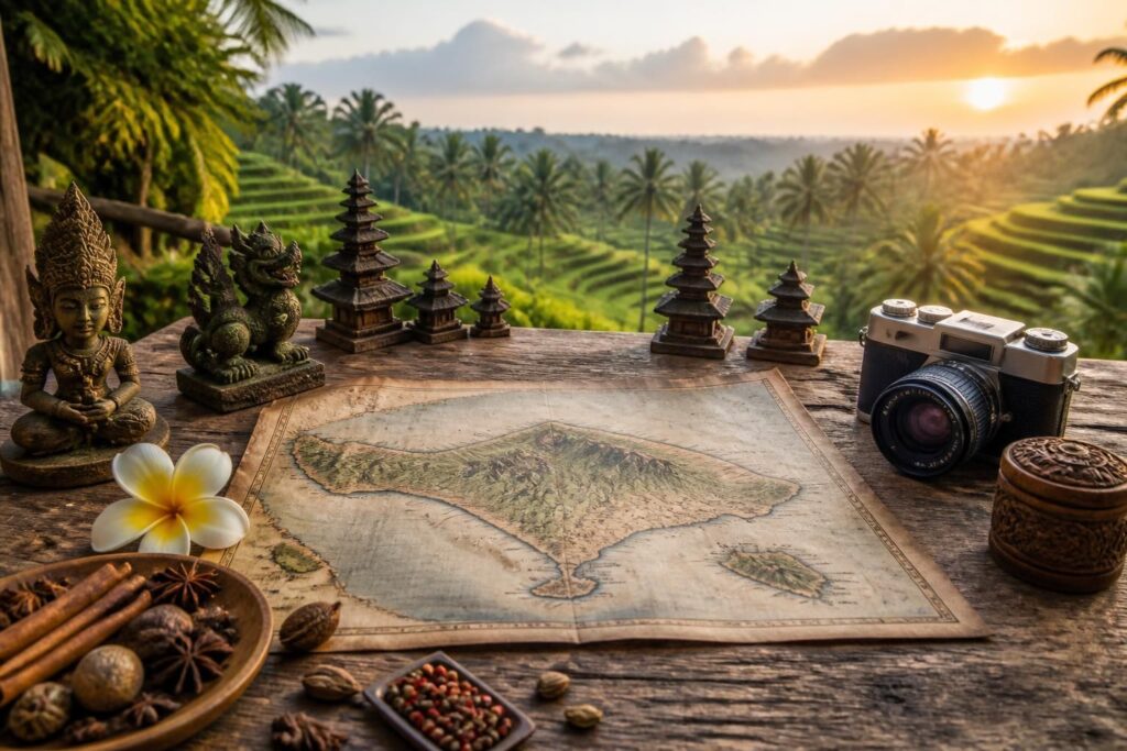 découvrez notre guide complet de bali avec une carte détaillée pour explorer l'île et ses trésors cachés, entre plages paradisiaques, villages authentiques et sites incontournables.