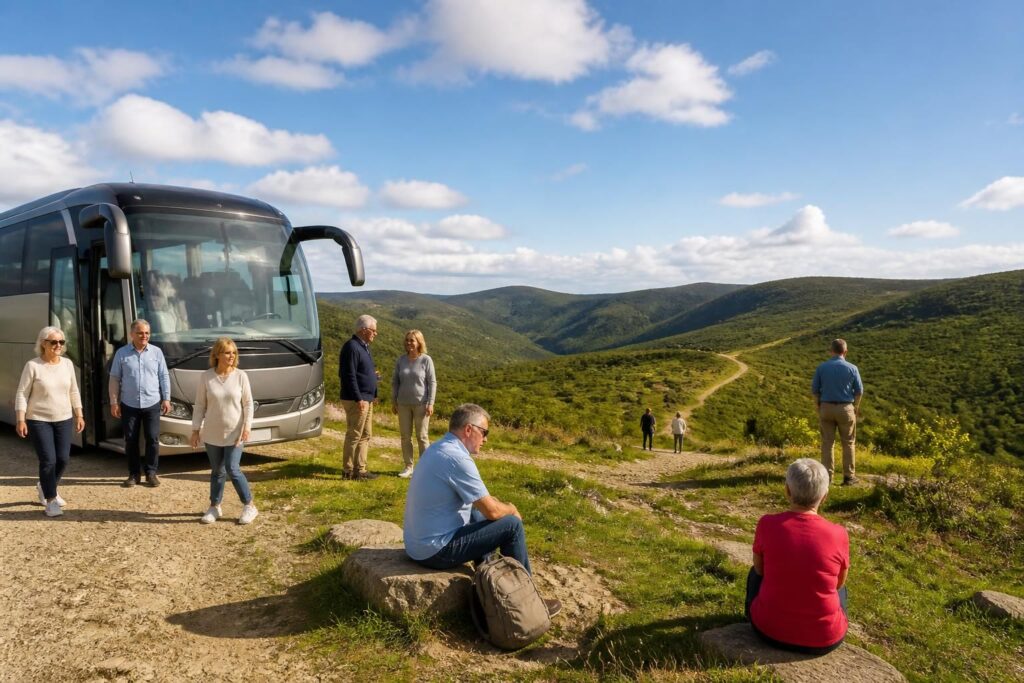 partez pour une excursion d'une journée en autocar et profitez d'une expérience alliant détente et découverte de paysages magnifiques. idéal pour une escapade relaxante en groupe.