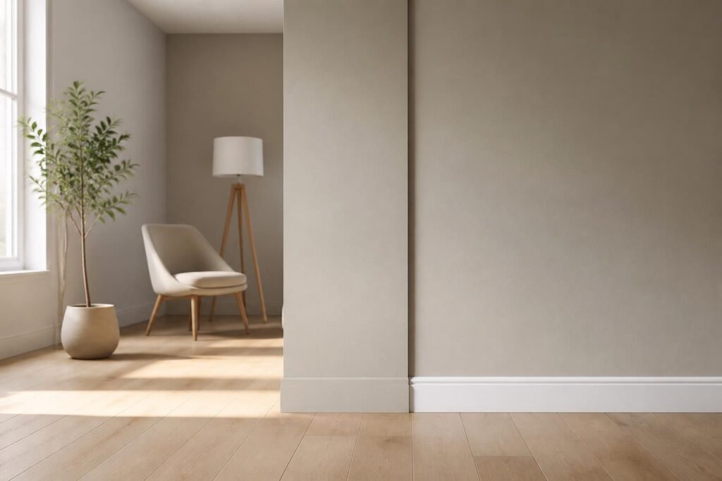 découvrez s'il est préférable de peindre les plinthes de la même couleur que les murs ou d'opter pour une teinte différente pour sublimer votre intérieur.