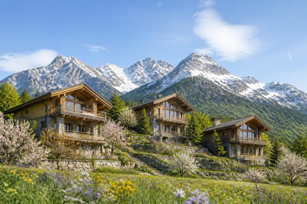 découvrez le retour des beaux jours dans les alpes suisses avec trois résidences d'exception, alliant confort, charme et panorama unique pour un séjour inoubliable.