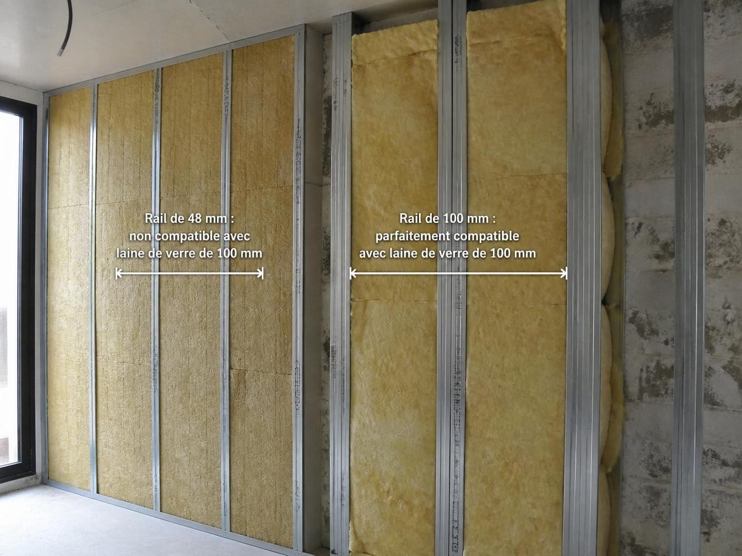 découvrez notre guide pratique pour la pose d'une isolation de 100 mm avec un rail de 48 mm, incluant des conseils étape par étape pour optimiser l'efficacité thermique de vos murs.